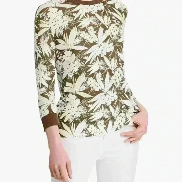 Lauren Ralph Lauren Lightweight Botanical Print Sweater Sz SP - Picture 2 of 4